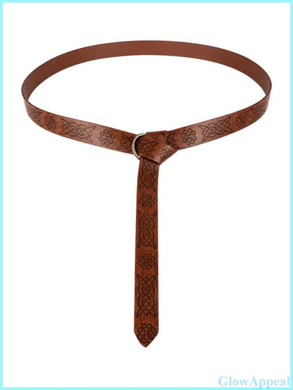 Medieval Viking PU Leather Ring Belt Retro Renaissance Embossed Costume Belt
